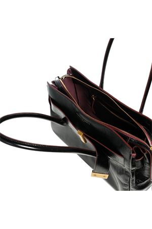 Borsa A Spalla In Pelle Di Agnello Lucido Nero ROBERTO FESTA | EMERALDANERO